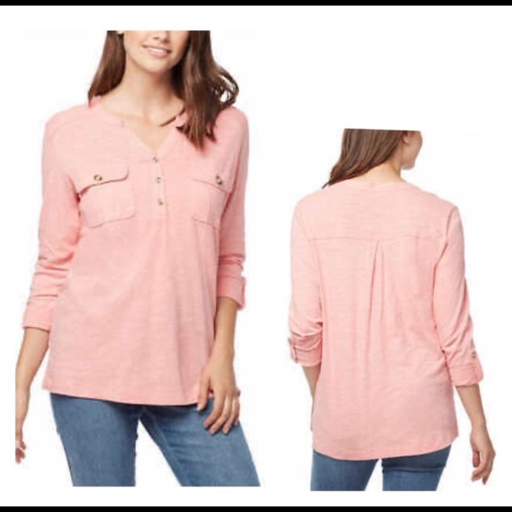 Gloria Vanderbilt coral blouse